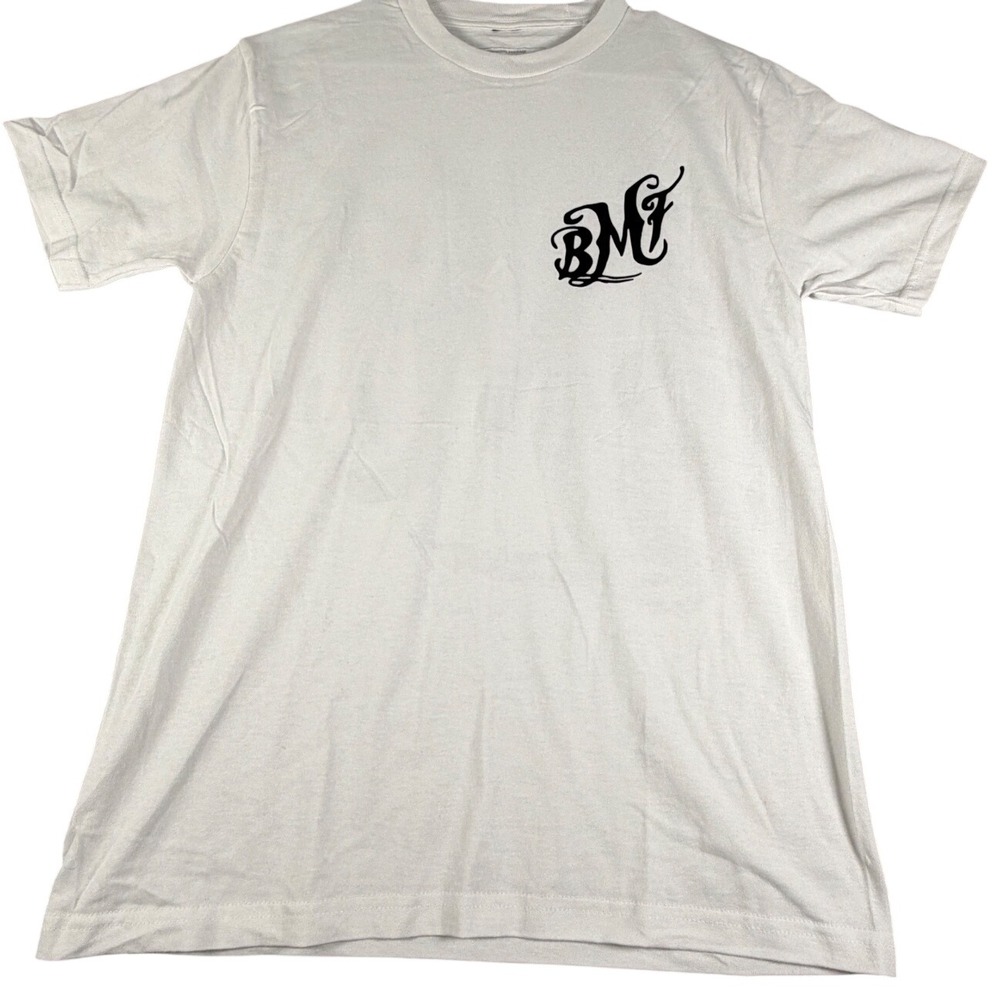 BMF Black Mafia Family T-Shirt White Black Short Sleeve Tee Mens Small